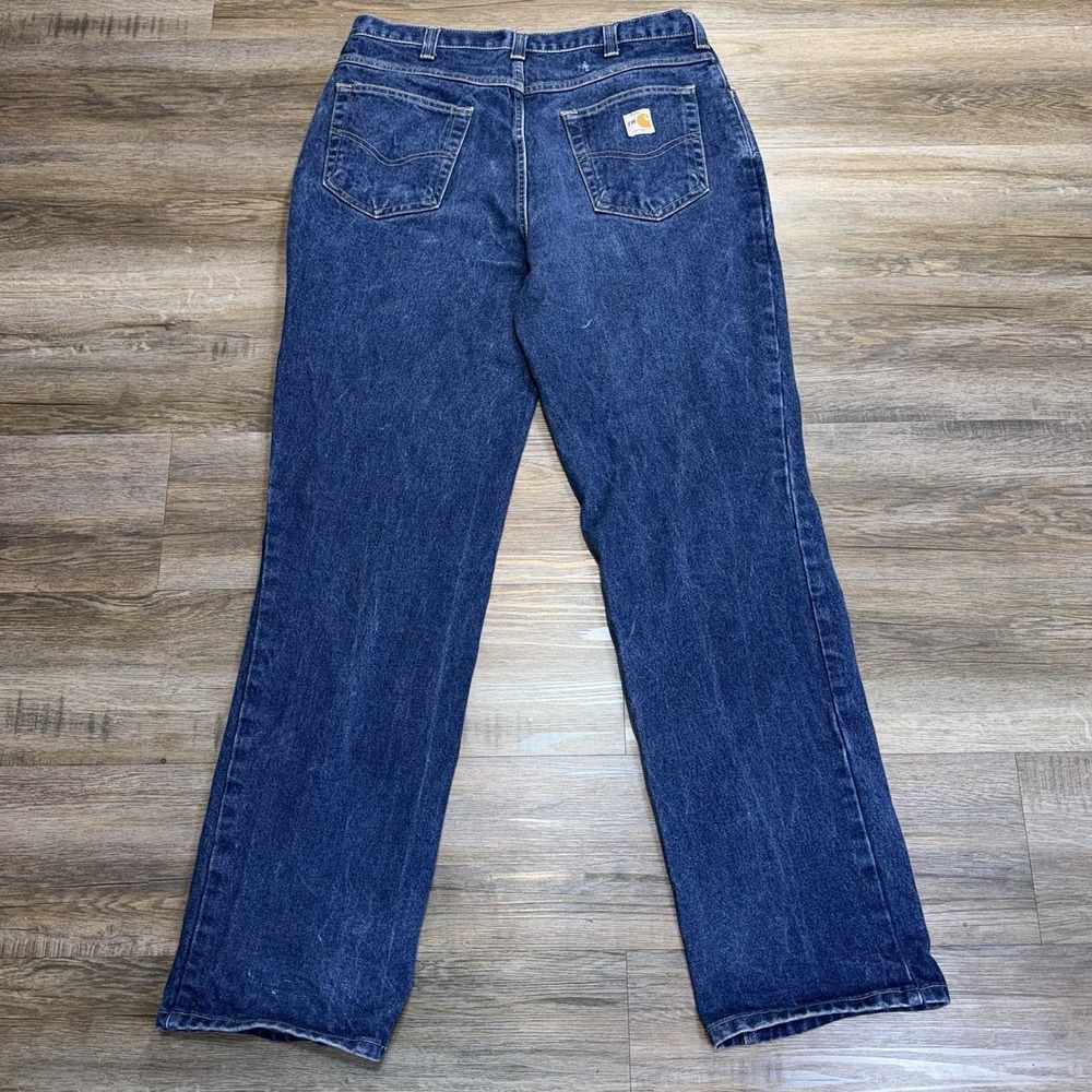 VTG Carhartt Flame-Resistant (FR) Relaxed Fit Denim Jeans Mens W34 x L32 - Picture 10 of 16
